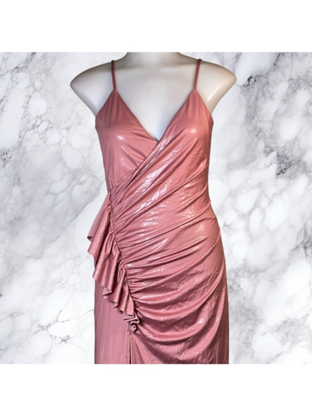 NBD Anjel Ruffle Maxi Dress in Blush Pink - Picture 2 of 12